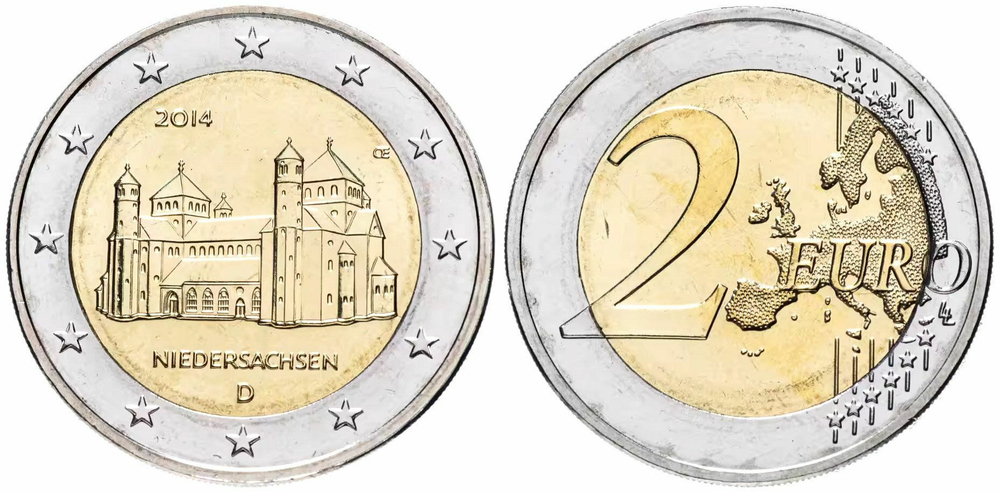 Германия 2 евро, 2014 Федеральные земли Германии - Нижняя Саксония aUNC