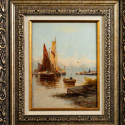 Винтаж: Картина «Морской Пейзаж»