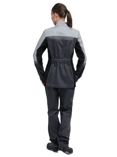 Костюм женский "Формула-1" (куртка+брюки) т.серый/св.серый/черный