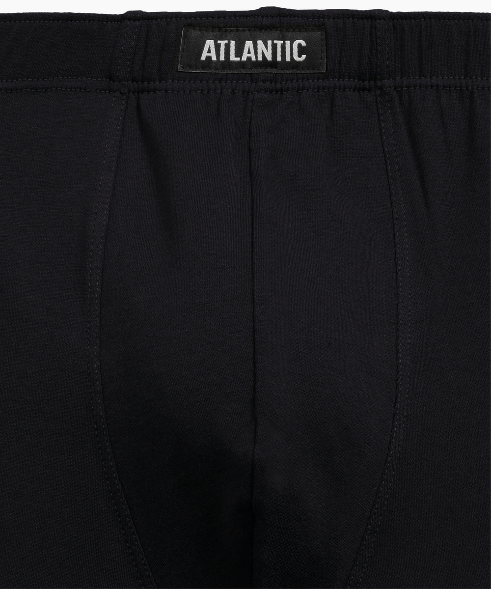 Мужские трусы шорты удлиненные Atlantic, набор 2 шт., хлопок, черные + изумрудные, 2MH-173