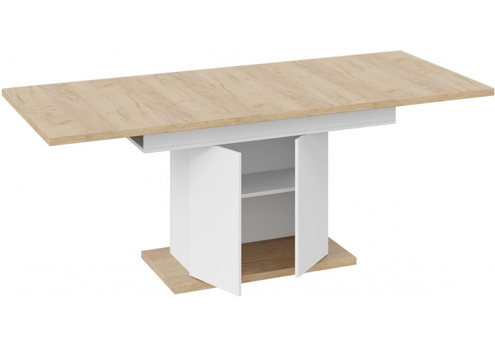 Стол деревянный Woodville Детройт Тип 1 белый, дуб крафт золотой