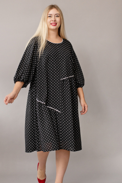 Платье женское 3271АПА, чер крупн горох #84ЧКГ053271АПА