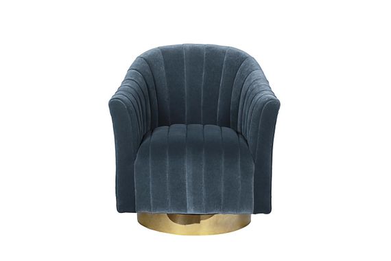 Кресло вращающееся голубое велюровое