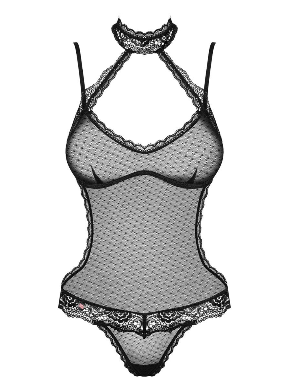 Соблазнительный прозрачный тедди Claudusia (Размер: L-XL) (Цвет: черный)