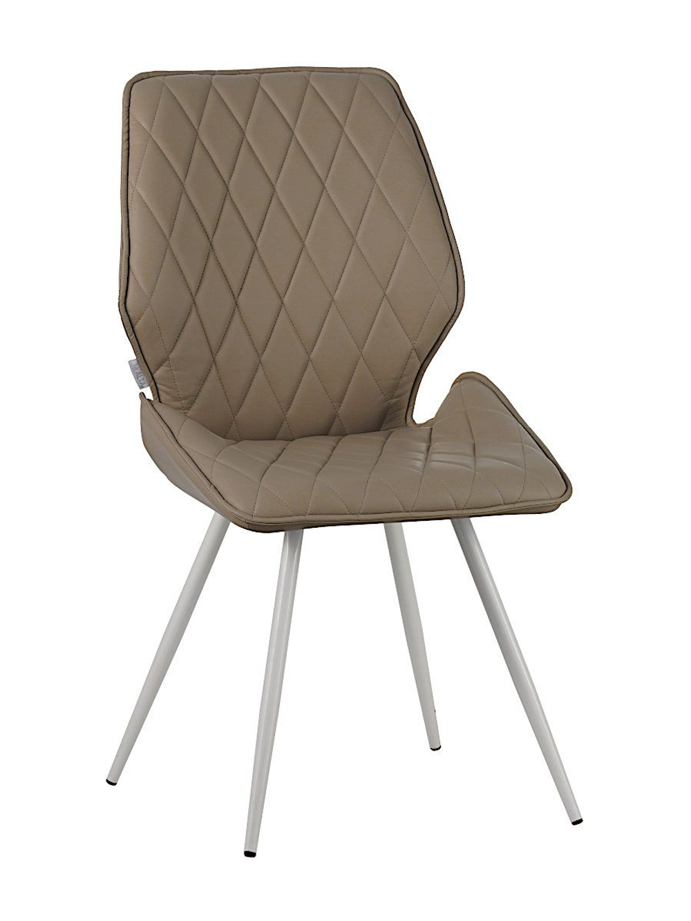 Стул LA ALTA OSTIN экокожа бежевый, каркас круглый белый