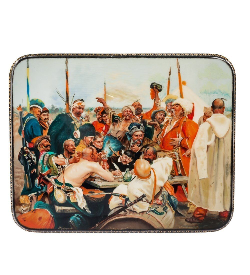 Народные промыслы ШК-35/14 Шкатулка «Запорожцы» исп. Лукашин Н.