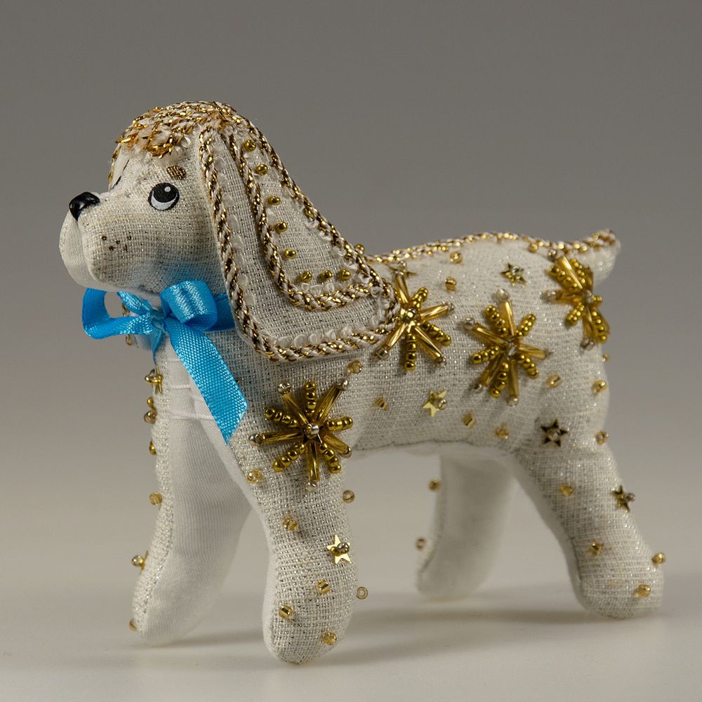 Бисерная ёлочная игрушка Щенок