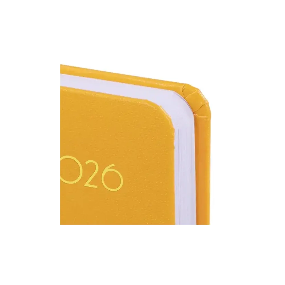 Ежедневник датированный 2026, МАЛЫЙ ФОРМАТ 100х150 мм, А6, BRAUBERG "Select", балакрон, желтый, 117261