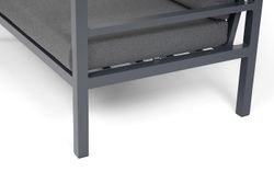 "Эстелья" диван разборный 2-местный, каркас алюминий темно-серый (RAL7024) матовый, ткань темно-серая 027