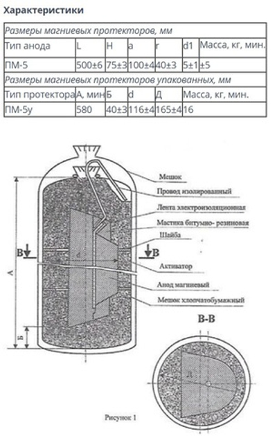 Протектор магниевый с активатором ПМ-5У
