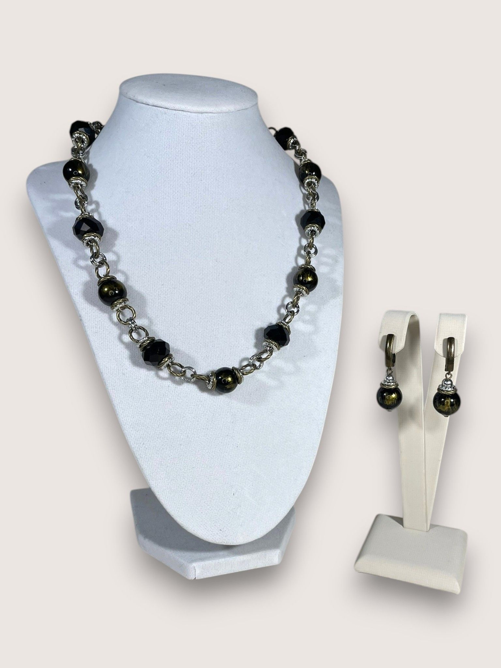 Комплект колье и серьги муранское стекло