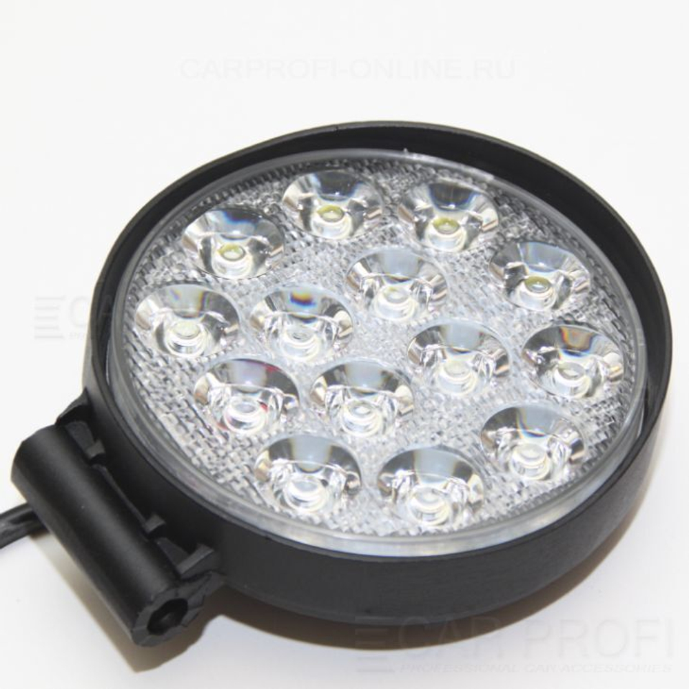 Фара рабочего света Диод квадратная 8,5x8,5x1,9см с кронштейном 9LED рифленое стекло 6.5W (10-30V)