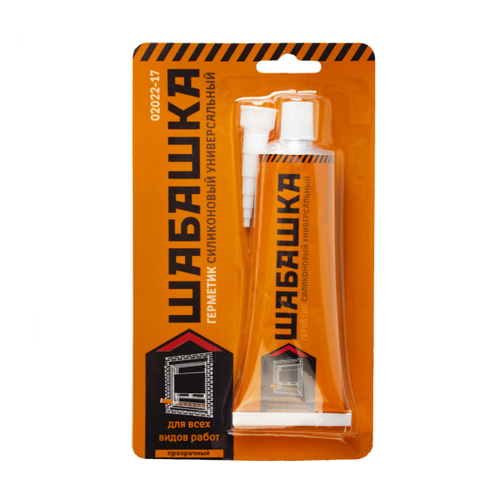 Герметик силиконовый универсальный Прозрачный, 85 мл, Шабашка, 241359---