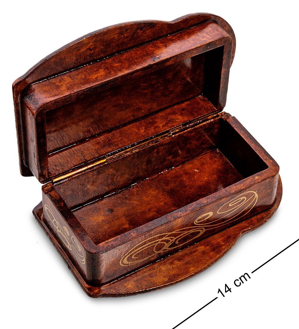 Народные промыслы ШК-11/61-C Шкатулка в технике декупаж «Матрешка-снеговик» (14х10х5)