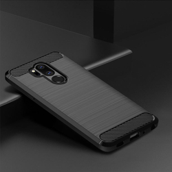Чехол для LG G7 ThinQ (G7+ ThinQ) цвет Black (черный), серия Carbon от Caseport