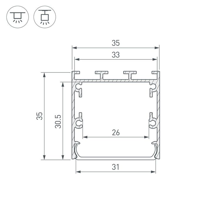 Профиль Arlight Line-S-3535-2500 White 041833