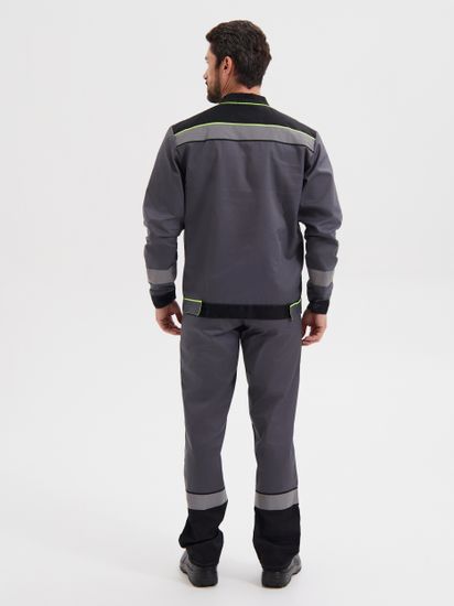 Костюм "Система" полукомбинезон (т.серый/черный/лимон)