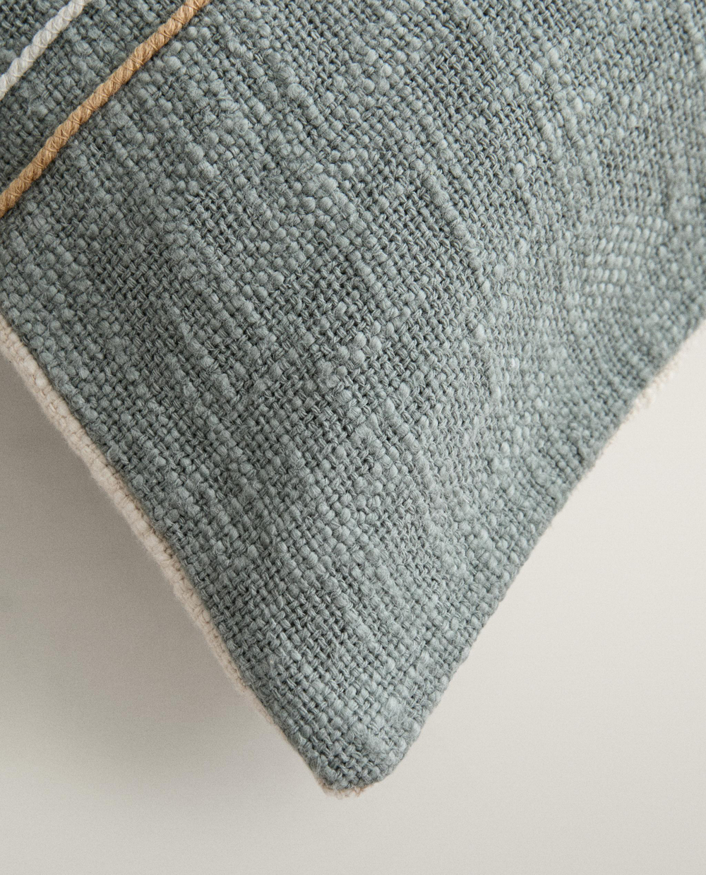 Zara Home наволочка декоративная из хлопка, бирюзовый, в полоску, 40x60 см