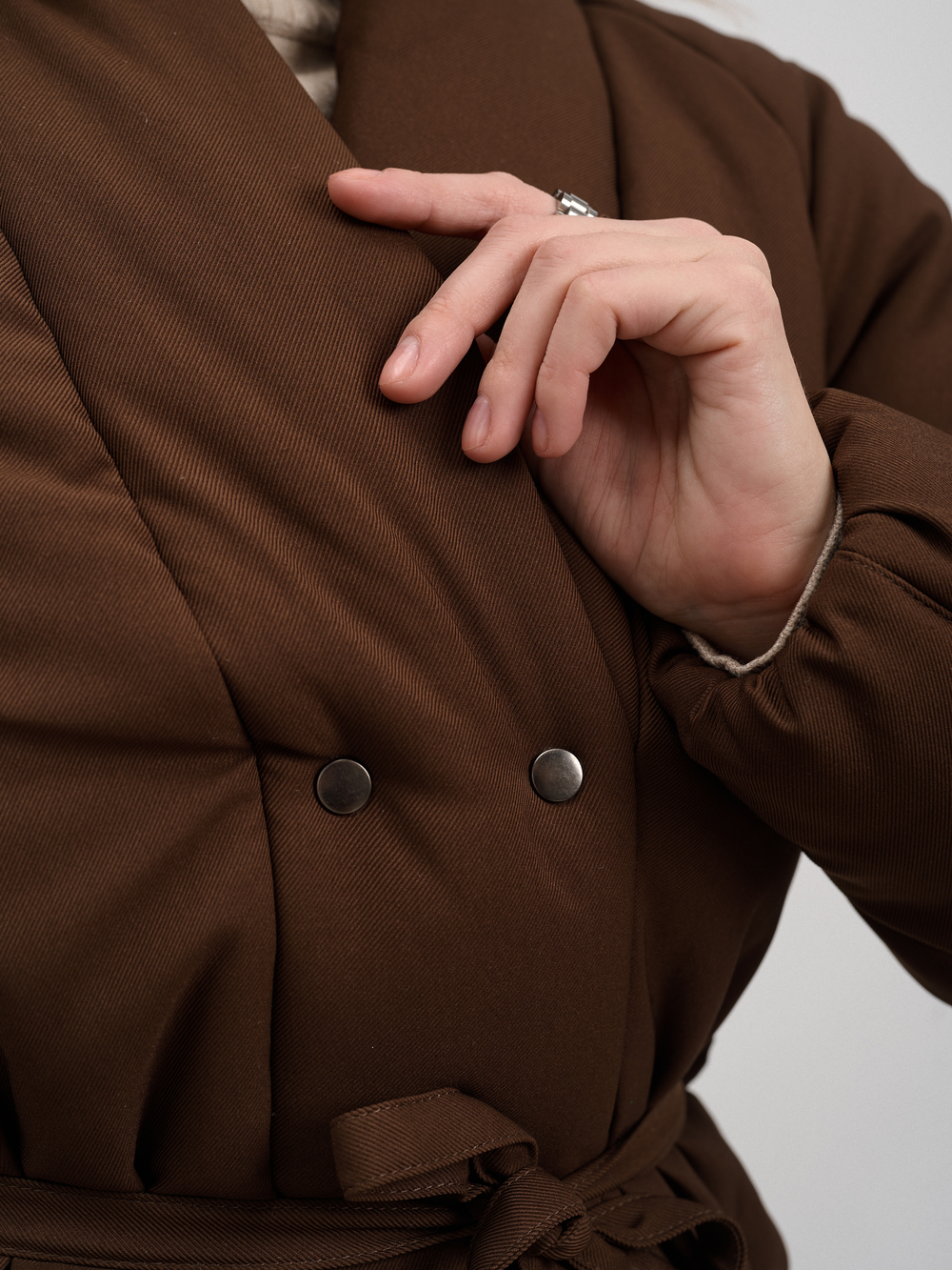 Куртка женская демисезонная " Кимоно Офис" коричневый