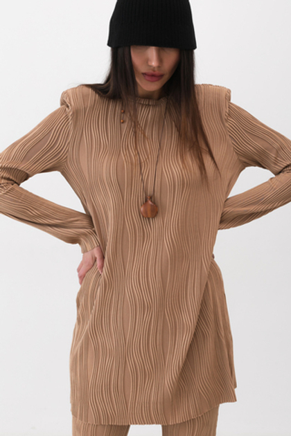 Платье волны mini (бежевый)