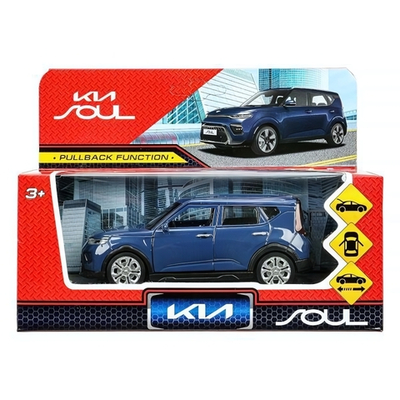 Модель ин. мет. "KIA Soul" 12см. двери, багаж. темно-синий, коробка SOUL-12-DBU (Технопарк)