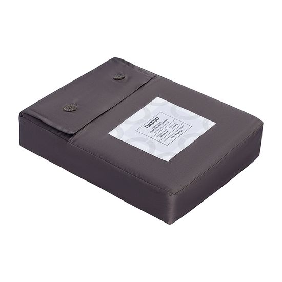 Комплект постельного белья из премиального сатина темно-серого цвета из коллекции essential, 150х200 см