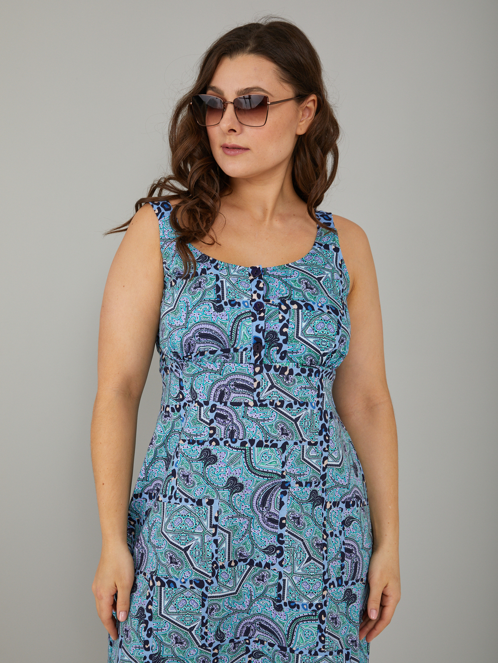 Платье П-015/зеленыйогурец-лео