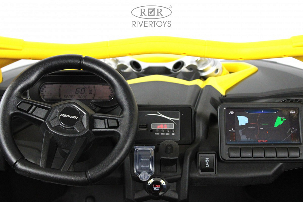Детский электромобиль RiverToys BRP Can-Am Maverick Y111YY желтый