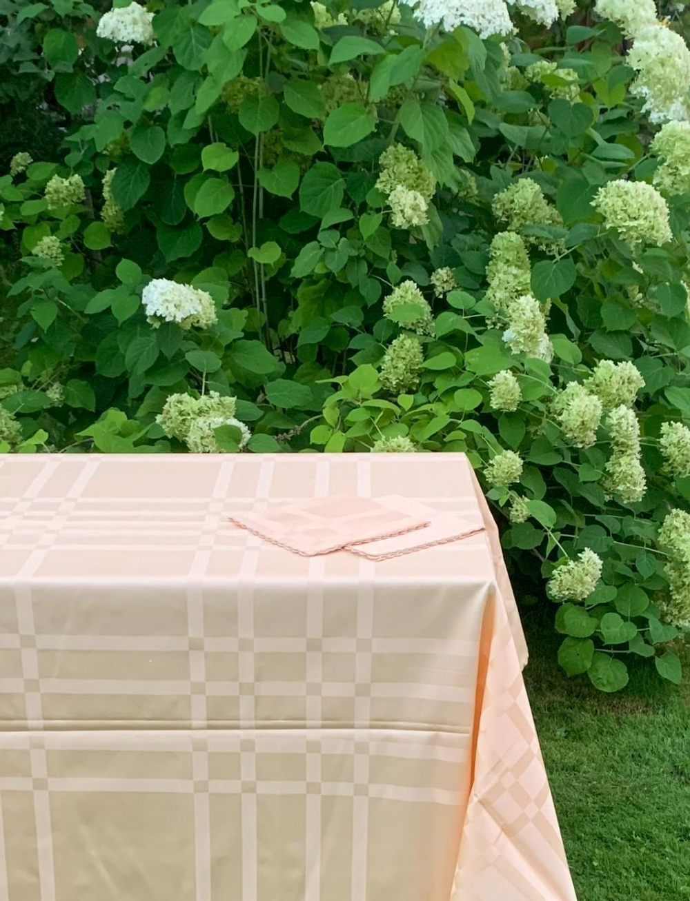 Скатерть 180x270 и 12 салфеток Palombella Marilia персиковые