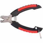 Когтерез для животных с ограничителем «ЛАПУСИКИ», коллекция БРО, прорезиненная ручка, цвет чёрный/красный, 4.5*12.5см (блистер)