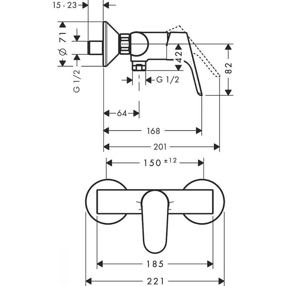 Смеситель для душа Hansgrohe Focus E2 31960000 хром