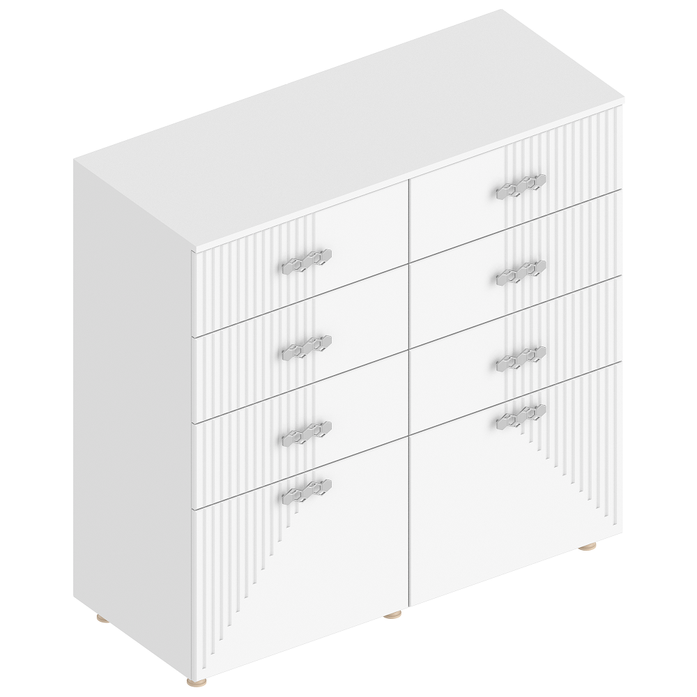 Комод 2-ств с 6 ящ. МС "Сандра"(Белый лофт),