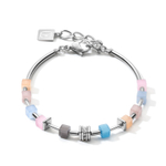 Браслет Coeur de Lion Fine Pastel Blue-Rose 5028/30-0719 цвет розовый, серебряный, голубой, серый, мульти