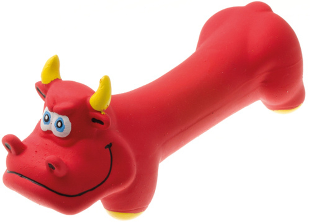 AVEVA Игрушка латексная для собак "Бык со звуком", 18 см