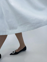 Джинсовая юбка молочная 7