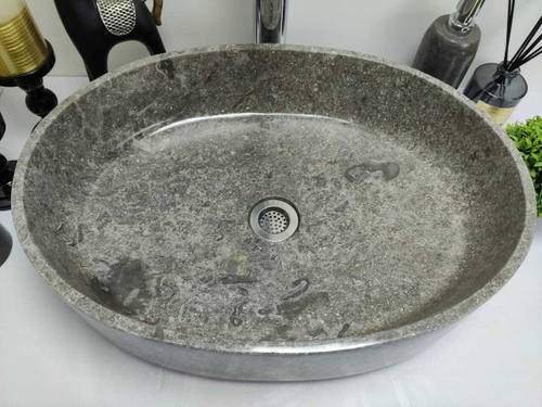 Раковина из мрамора Oval Grey Tin Lip MO-60351 52*38*14