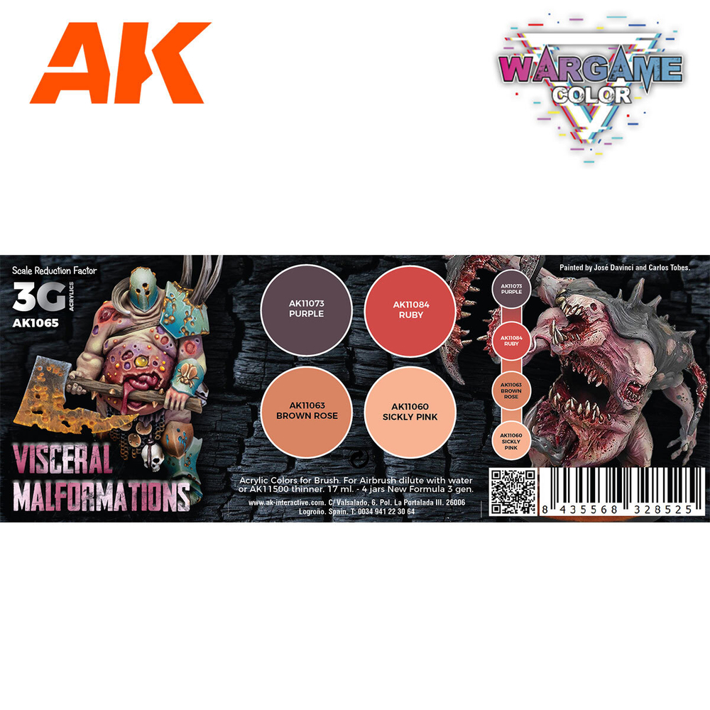 Набор красок AK interactive Visceral Malformations Wargame Color Set