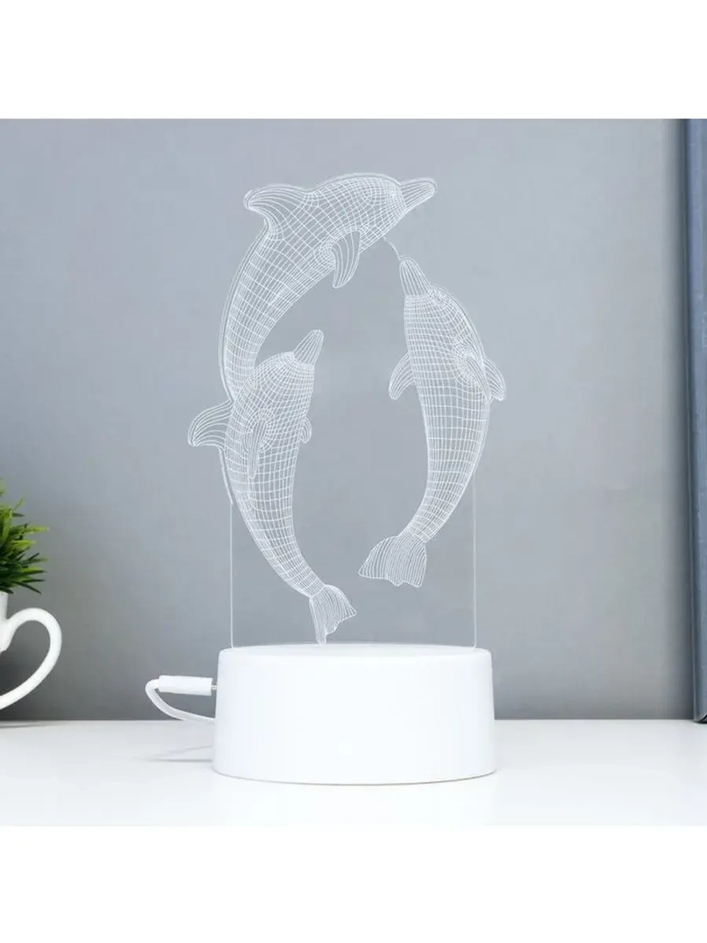 Светильник сенсорный «Дельфины» LED 7 цветов USB/от батареек