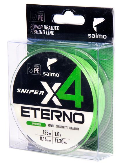 Шнур плетёный Salmo Sniper х4 ETERNO BRAID Apple Green 125/016