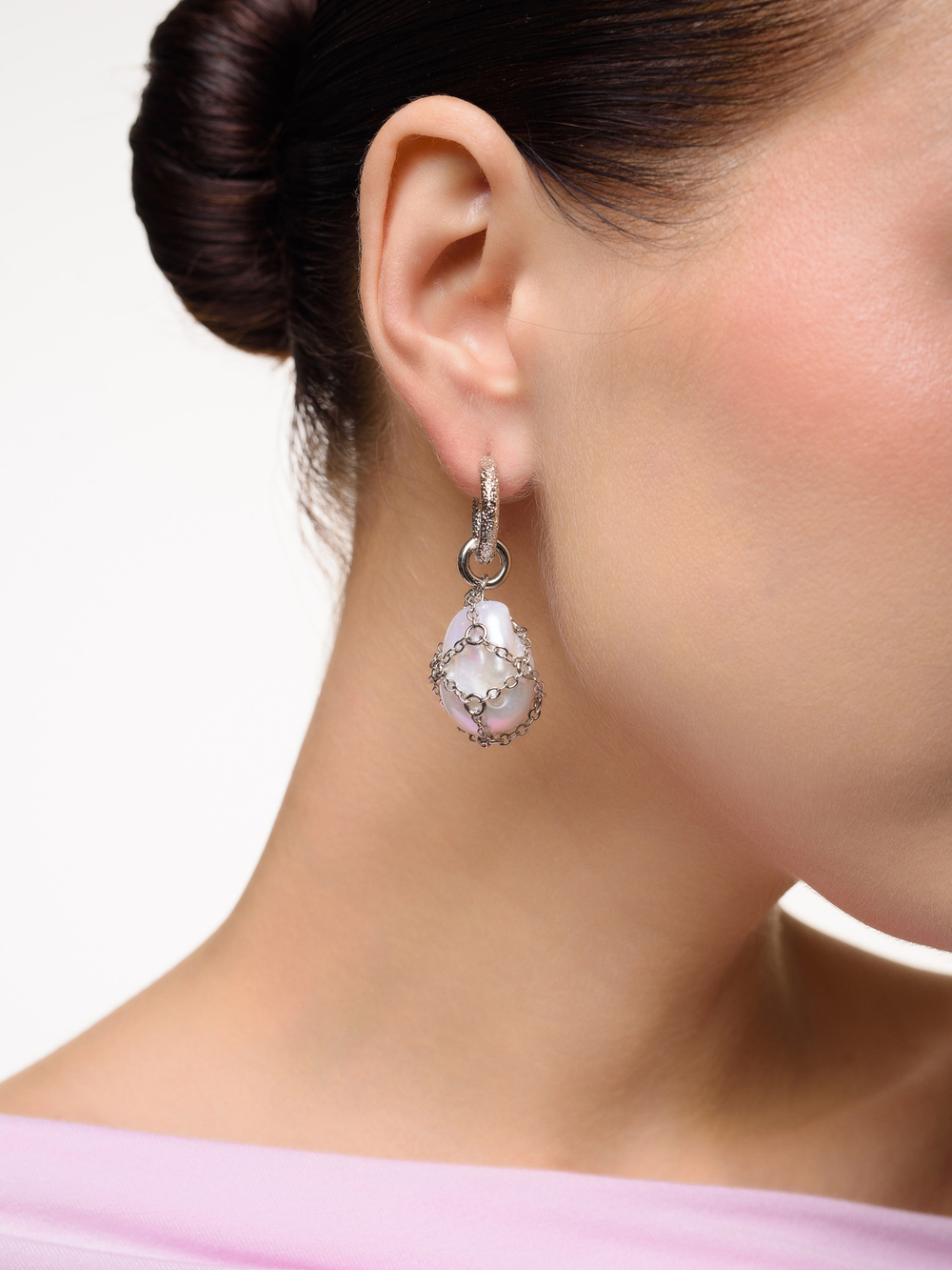 Серьги "Spider Pearl" Silver