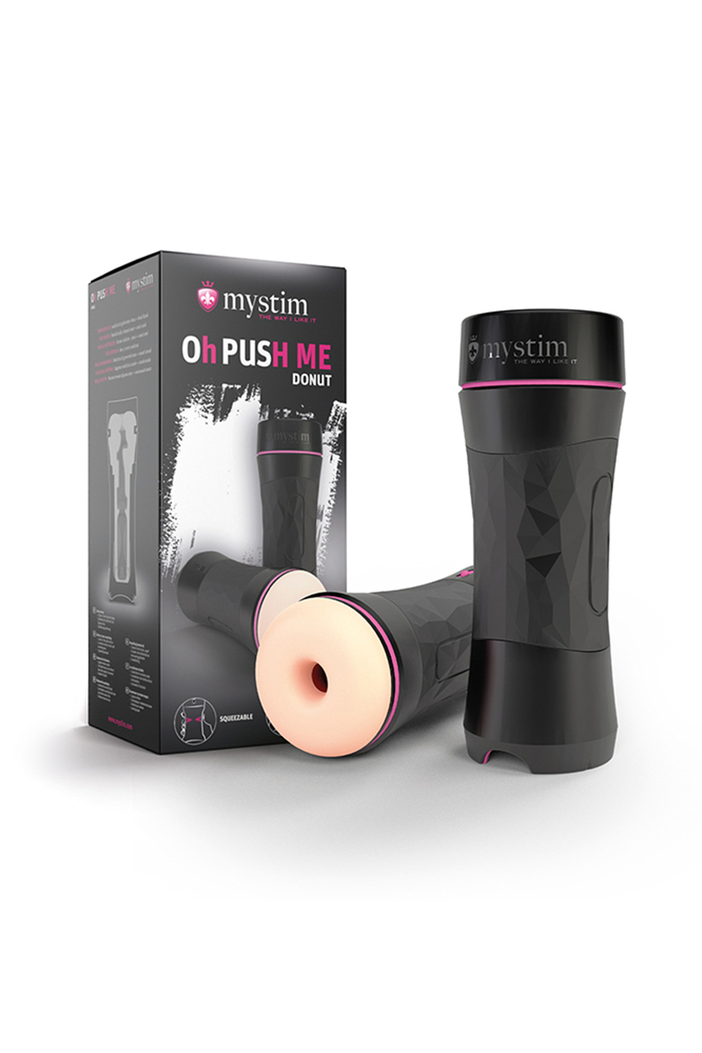 Мастурбатор Mystim OH PUSH ME Donut,TPE, телесный, 21,5 см