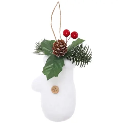 Подвеска «Теплая варежка» 12*6 см, Белый