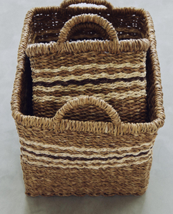Zara Home Корзина из морской травы, цвет коричневый, 40 см · 6190/049