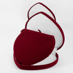 Крупный футляр‑сердечко бордового цвета для украшений