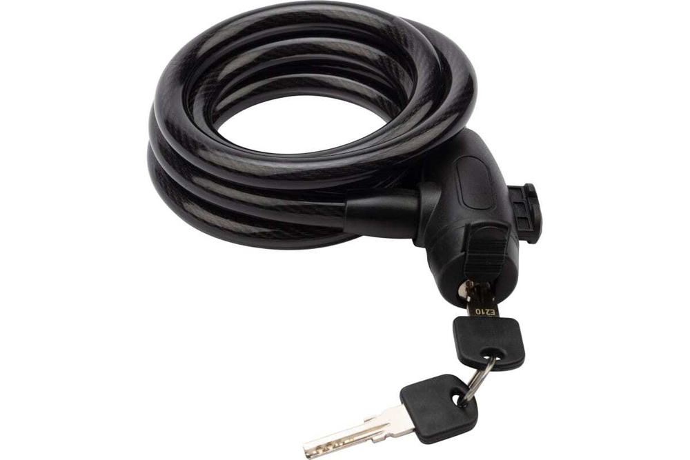 ТРОС.ЗАМОК Д/ВЕЛОСИПЕДОВ И КОЛЯСОК С КЛЮЧОМ 150 СМ ЧЕРНЫЙ