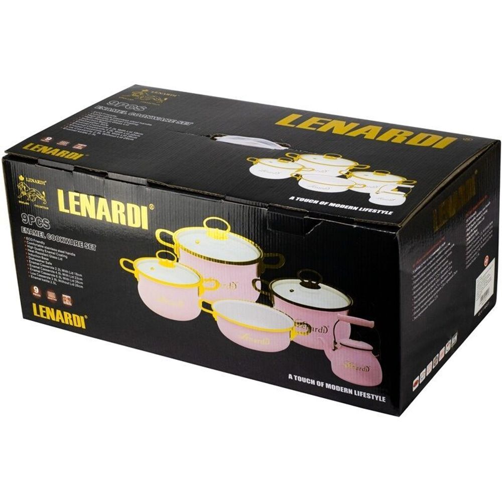 Lenardi 776-026 Набор эмалированной посуды из 9 предметов MIGUEL в под.уп.(х2)