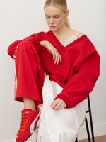 СВИТШОТ С V-ВЫРЕЗОМ КРАСНЫЙ