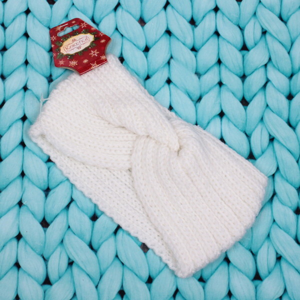 Повязка на голову теплая «Winter style», микс 6 цветов, 10*20см (Подвес Кокетка - Зима)