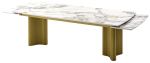 Стол М-City DISAUR Адажио-2 240 (320) См Арктика (Arctic Ocean), керамика, Золотой каркас
