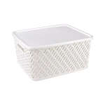 Корзина Плетенка (350х175) с крышкой белый (комплект 8 шт)